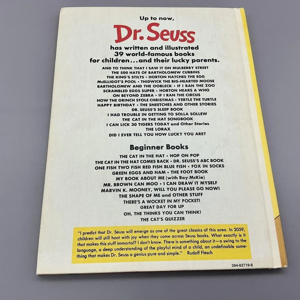 Vintage Did I Ever Tell You How Lucky You Are Dr Seuss 1973 Yellow Random House